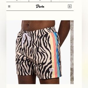 Men’s Duvin ZEBRA DISCO SWIM SHORT NWOT